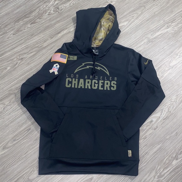 Nike LA Chargers Black 2020 Salute to Service Sideline Performance Hoodie - Picture 2 of 7
